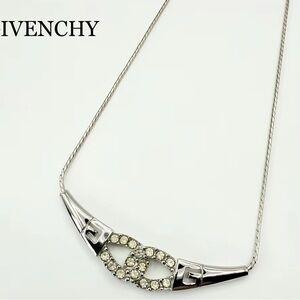 Givenchy Silver Necklace with Crystal Details